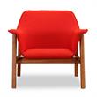 Manhattan Comfort Miller Fabric Accent Chair in White/Walnut (Set of 2)