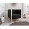 Manhattan Comfort Trillium Velvet Accent Chair in Black/Gold (Set of 2)