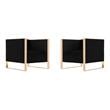 Manhattan Comfort Trillium Velvet Accent Chair in Black/Gold (Set of 2)