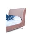 Manhattan Comfort Heather Velvet Full Size Bed Frame in Blush Pink/Black