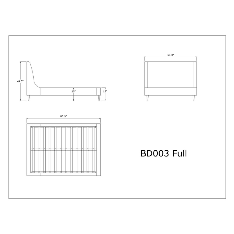 Manhattan Comfort Heather Velvet Full Size Bed Frame in Blush Pink/Black