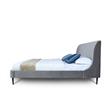 Manhattan Comfort Heather Velvet Full Size Bed Frame in Gray/Black