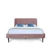 Manhattan Comfort Heather Velvet Queen Bed Frame in Blush Pink/Black