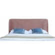 Manhattan Comfort Heather Velvet Queen Bed Frame in Blush Pink/Black