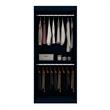 Manhattan Comfort Mulberry Double Hanging Wood Wardrobe Closet in Midnight Blue