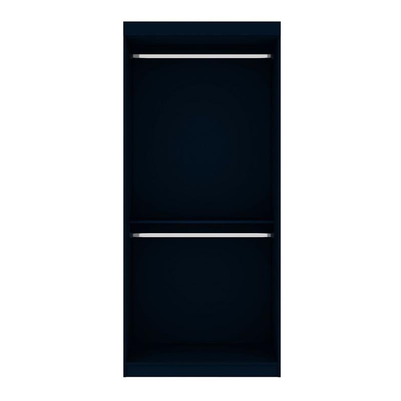 Manhattan Comfort Mulberry Double Hanging Wood Wardrobe Closet in Midnight Blue