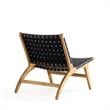 Manhattan Comfort Maintenon Wood Leatherette Accent Chair in Natural & Black