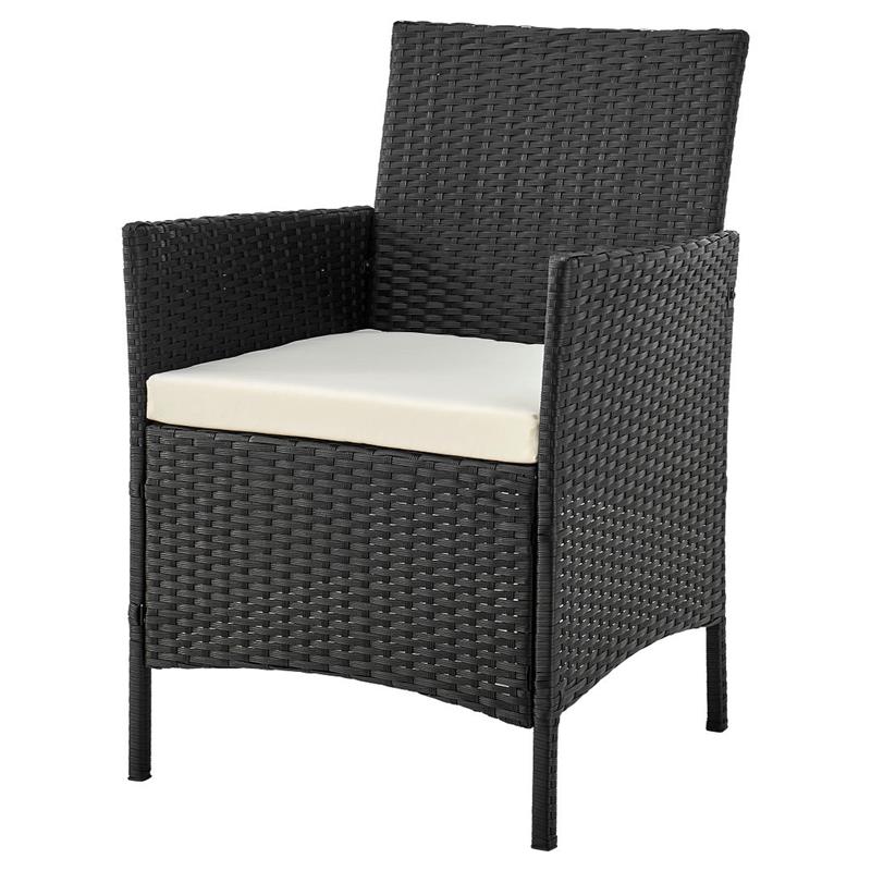 Manhattan Comfort Imperia 3-Piece Rattan Patio Conversation Set in Gray/Cream