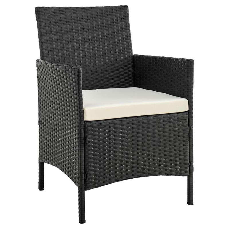 Manhattan Comfort Imperia 3-Piece Rattan Patio Conversation Set in Gray/Cream