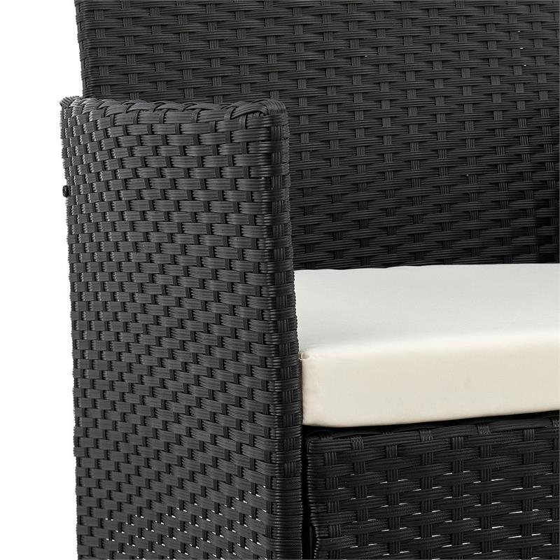 Manhattan Comfort Imperia 3-Piece Rattan Patio Conversation Set in Gray/Cream