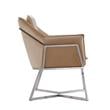 Origami Modern Geometric Fawn Tan Velvet Upholstery Stainless Steel Accent Chair