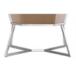 Origami Modern Geometric Fawn Tan Velvet Upholstery Stainless Steel Accent Chair