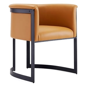Manhattan Comfort Corso 18.51&quot Faux Leather Dining Chair in Tan