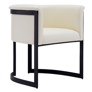 Manhattan Comfort Corso 18.51&quot Faux Leather Dining Chair in Cream