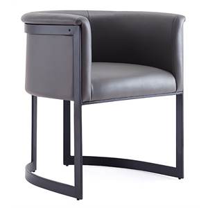 Manhattan Comfort Corso 18.51&quot Faux Leather Dining Chair in Gray