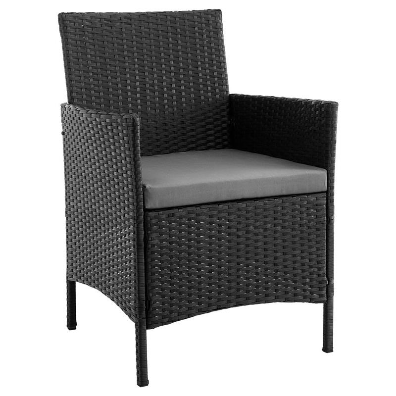 Manhattan Comfort Imperia 3-Piece Rattan Patio Conversation Set in Gray