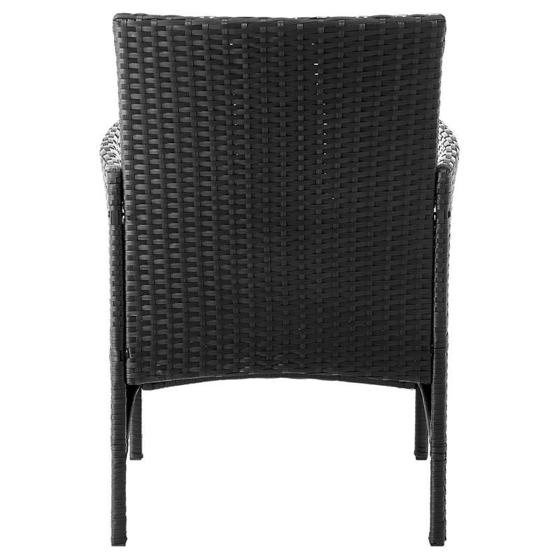 Manhattan Comfort Imperia 3-Piece Rattan Patio Conversation Set in Gray