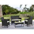 Manhattan Comfort Imperia 4-Piece Rattan Patio Conversation Set in Gray/Cream