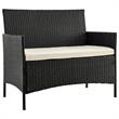 Manhattan Comfort Imperia 4-Piece Rattan Patio Conversation Set in Gray/Cream