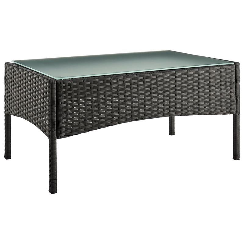 Manhattan Comfort Imperia 4-Piece Rattan Patio Conversation Set in Gray/Cream