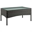 Manhattan Comfort Imperia 4-Piece Rattan Patio Conversation Set in Gray/Cream