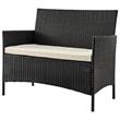Manhattan Comfort Imperia 4-Piece Rattan Patio Conversation Set in Gray/Cream