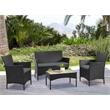 Manhattan Comfort Imperia 4-Piece Rattan Patio Conversation Set in Gray