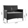 Manhattan Comfort Imperia 4-Piece Rattan Patio Conversation Set in Gray