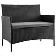 Manhattan Comfort Imperia 4-Piece Rattan Patio Conversation Set in Gray