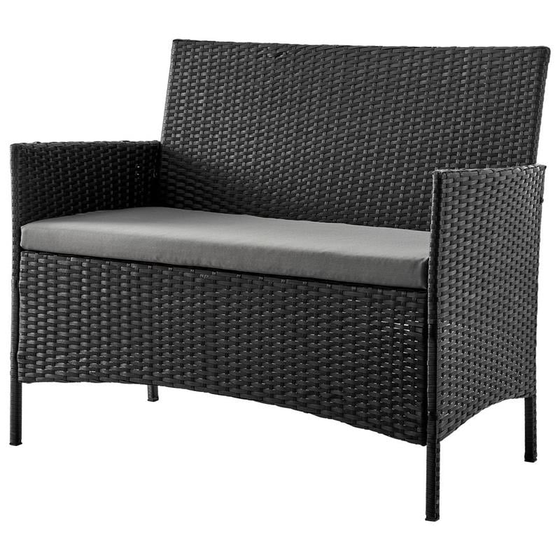 Manhattan Comfort Imperia 4-Piece Rattan Patio Conversation Set in Gray