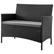 Manhattan Comfort Imperia 4-Piece Rattan Patio Conversation Set in Gray
