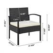 Manhattan Comfort Noli 3-Piece Rattan Patio Conversation Set in Gray/Cream