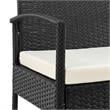 Manhattan Comfort Noli 3-Piece Rattan Patio Conversation Set in Gray/Cream
