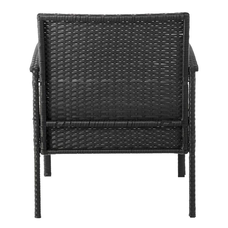 Manhattan Comfort Noli 3-Piece Rattan Patio Conversation Set in Gray/Cream