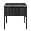 Manhattan Comfort Noli 3-Piece Rattan Patio Conversation Set in Gray/Cream