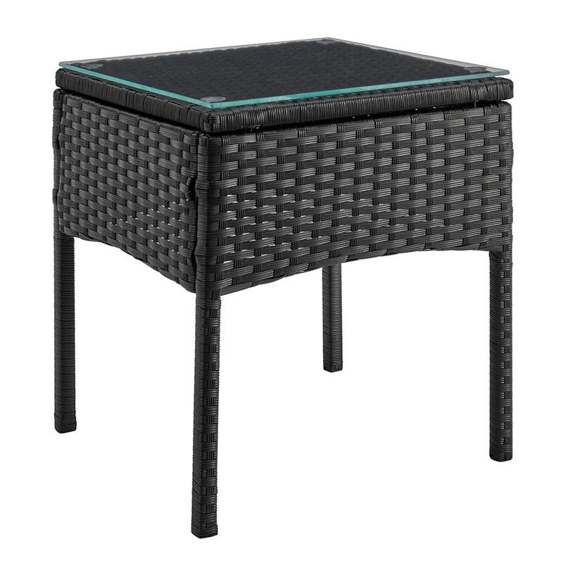 Manhattan Comfort Noli 3-Piece Rattan Patio Conversation Set in Gray/Cream