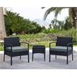 Manhattan Comfort Noli 3-Piece Rattan Patio Conversation Set in Gray
