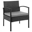 Manhattan Comfort Noli 3-Piece Rattan Patio Conversation Set in Gray