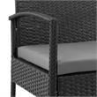 Manhattan Comfort Noli 3-Piece Rattan Patio Conversation Set in Gray