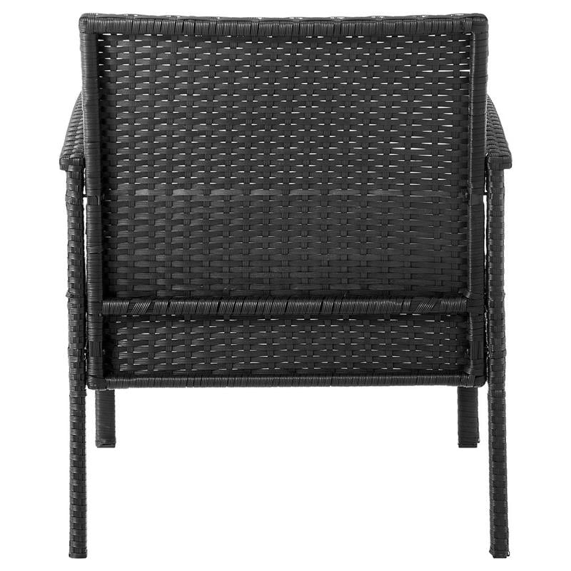 Manhattan Comfort Noli 3-Piece Rattan Patio Conversation Set in Gray