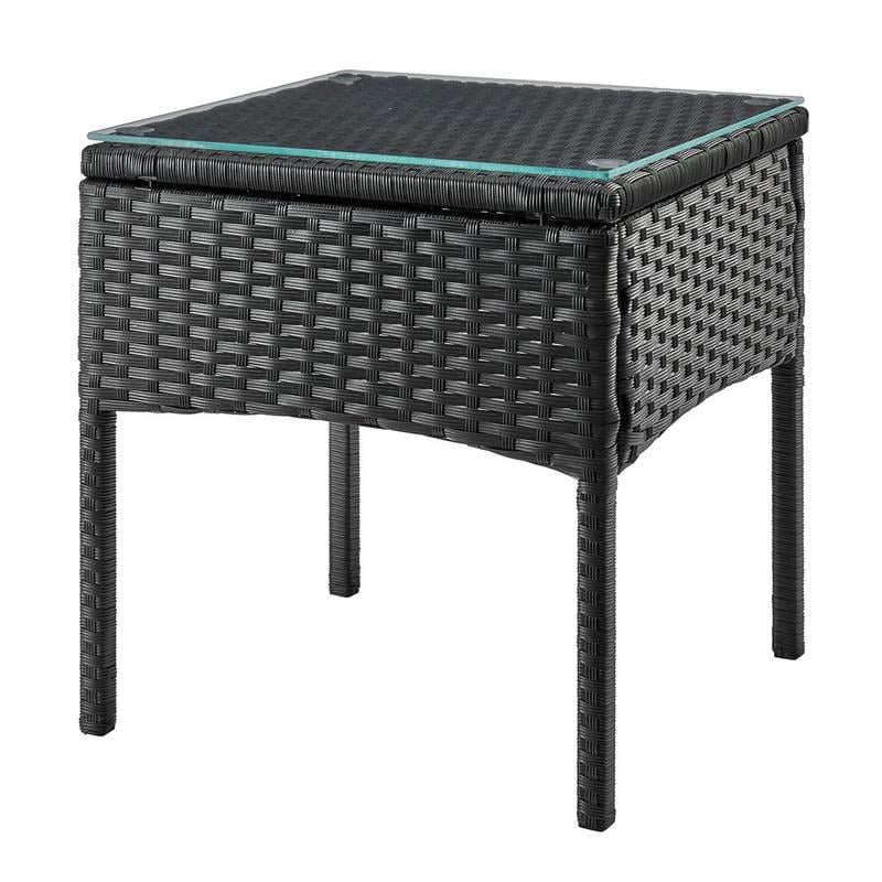 Manhattan Comfort Noli 3-Piece Rattan Patio Conversation Set in Gray