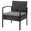 Manhattan Comfort Noli 3-Piece Rattan Patio Conversation Set in Gray