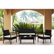 Manhattan Comfort Noli 4-Piece Rattan Patio Conversation Set in Gray/Cream