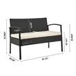 Manhattan Comfort Noli 4-Piece Rattan Patio Conversation Set in Gray/Cream