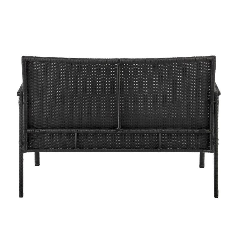 Manhattan Comfort Noli 4-Piece Rattan Patio Conversation Set in Gray/Cream