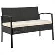 Manhattan Comfort Noli 4-Piece Rattan Patio Conversation Set in Gray/Cream