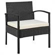 Manhattan Comfort Noli 4-Piece Rattan Patio Conversation Set in Gray/Cream