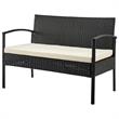 Manhattan Comfort Noli 4-Piece Rattan Patio Conversation Set in Gray/Cream