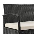 Manhattan Comfort Noli 4-Piece Rattan Patio Conversation Set in Gray/Cream
