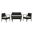 Manhattan Comfort Noli 4-Piece Rattan Patio Conversation Set in Gray/Cream